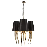 Люстра подвесная Брунилд (Brunilde) 10207/6 Gold LOFT IT чёрная на 6 ламп, основание золотое в стиле арт-деко Люстра подвесная Брунилд (Brunilde) 10207/6 Gold LOFT IT чёрная на 6 ламп, основание золотое в стиле арт-деко